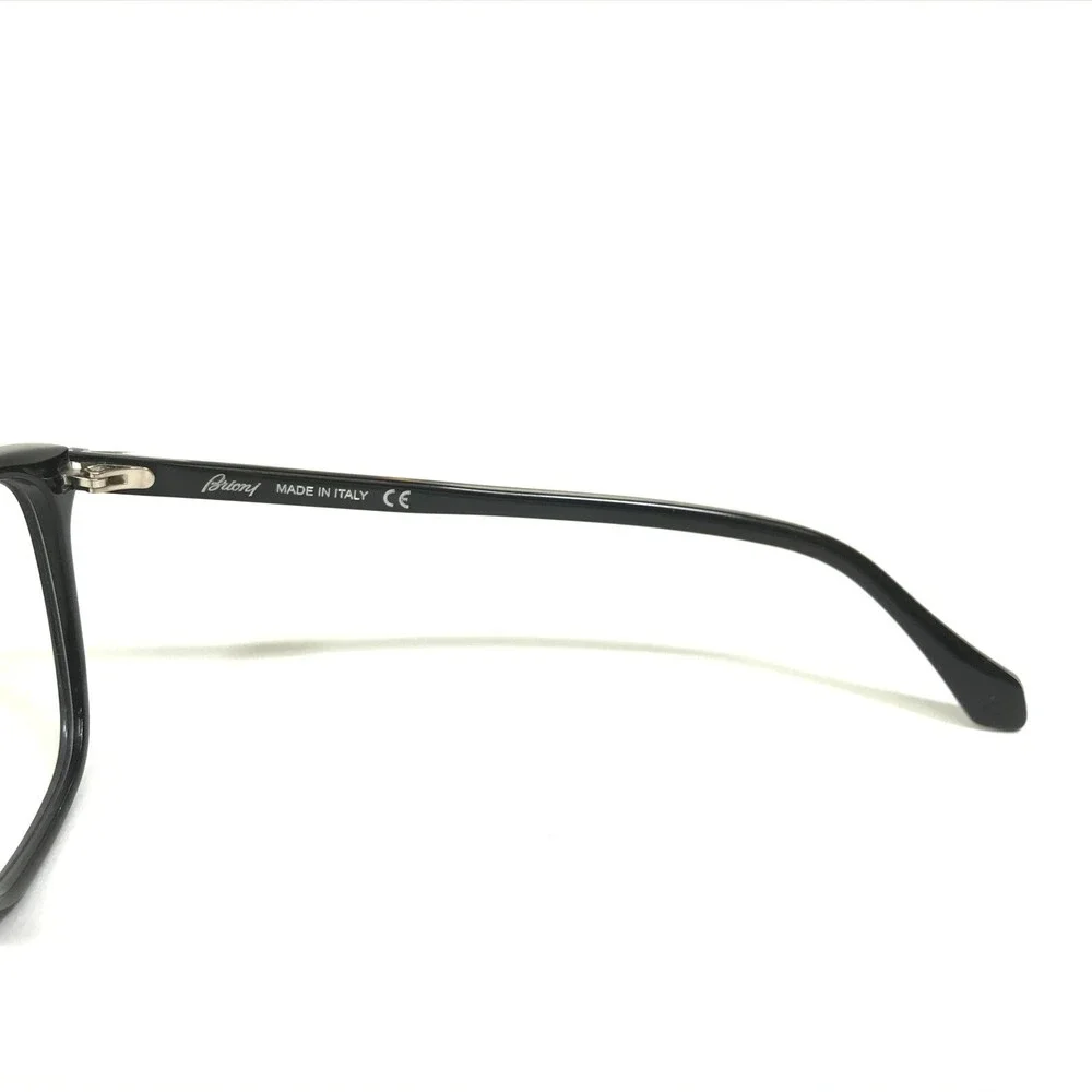 Brioni Eyeglasses Frames BR0033O 001 Black Silver Square Full Rim 52-20-145